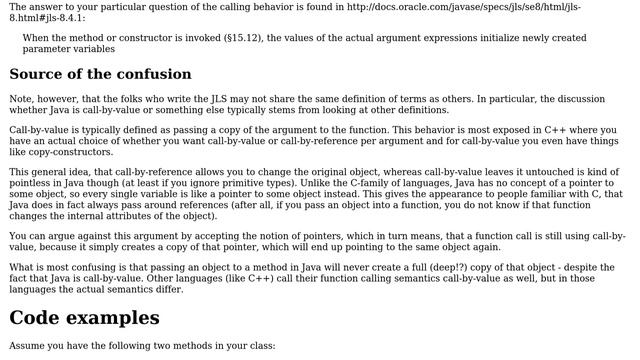 Where is it specified that Java is call by value? (2 Solutions!!) смотреть онлайн
