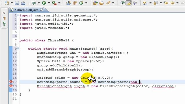 Java 3D Tutorial- How to make a 3D Shape (Sphere/ball) Swing GUI смотреть онлайн