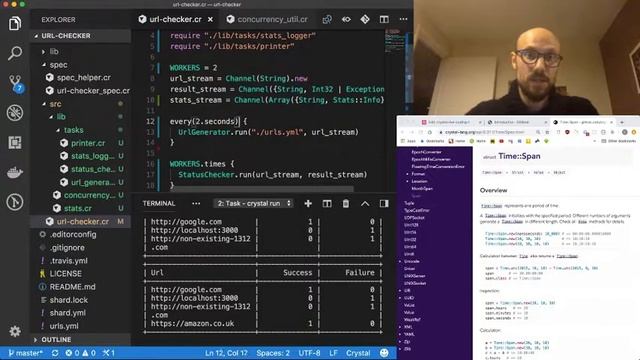 2.3 Scheduling periodic tasks in Crystal - Live coding a URL checker in Crystal смотреть онлайн