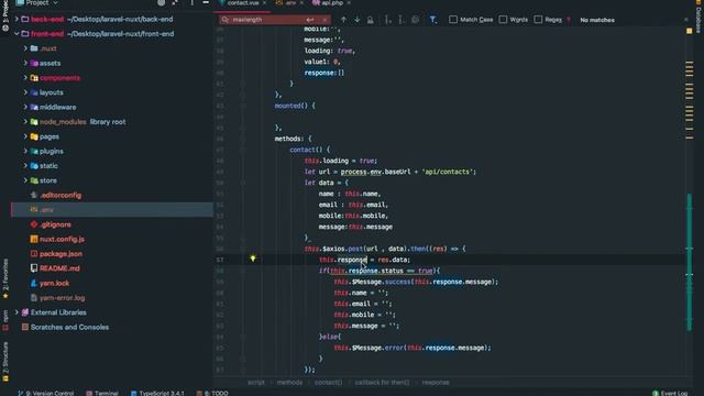 laravel nuxtjs company portfolio lesson 24 contact us request смотреть онлайн