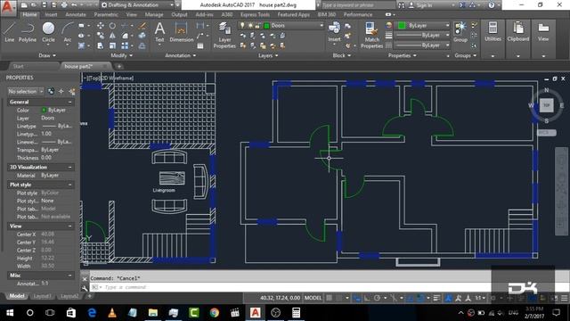 Basic House Plan drawing in AutoCad 2017 | Part-3 | 2D Basics Step by step смотреть онлайн