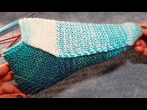 Суперские короткие носочки /следочки двумя спицами/ без шва /узор хеликс поворотными рядами