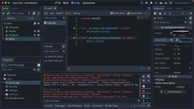 Playing Sounds Effects and Music in Godot 4 смотреть онлайн