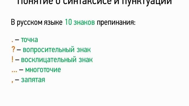 Понятие о синтаксисе и пунктуации (5 класс, видеоурок-презентация) смотреть онлайн