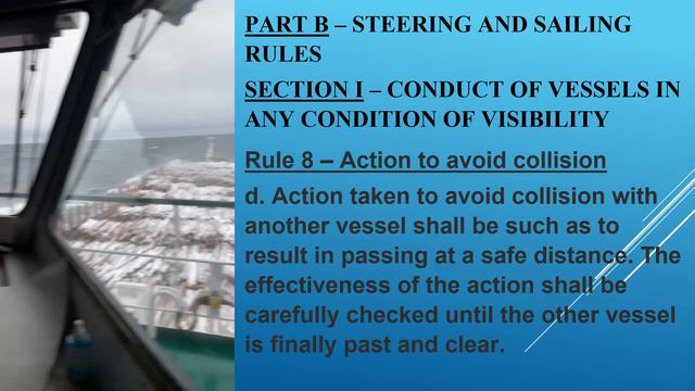 Правило 8 Действия для предупреждения столкновения, с английским текстом и краткими комментариями смотреть онлайн