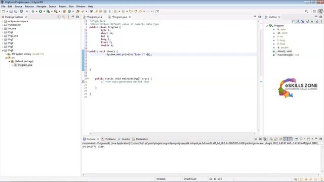 JAVA - Lecture 9 PROGRAM DEFAULT VALUE OF NUMERIC DATA TYPE смотреть онлайн