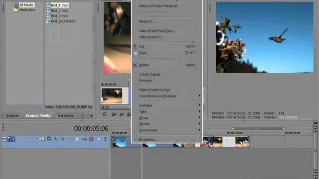 Видео монтаж в Sony Vegas 9 10 30 Инструмент Триммер смотреть онлайн