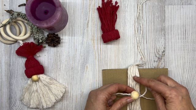 Макраме мини гномики на новый год #макраме