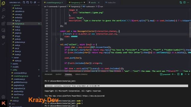 Hangman Game on Discord JS Bot! смотреть онлайн