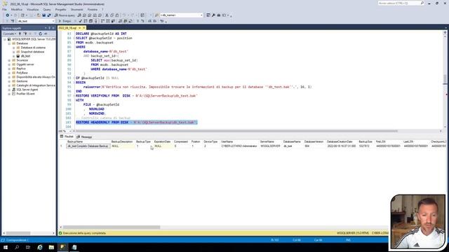 Backup del T-log di un database su SQL Server смотреть онлайн