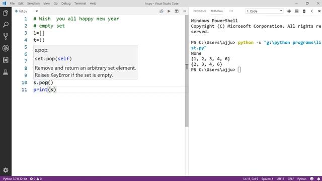 Lecture 34 :- Set (part -1) ||Set in python 3.7 || Set Methods || LearningStrome Academy смотреть онлайн