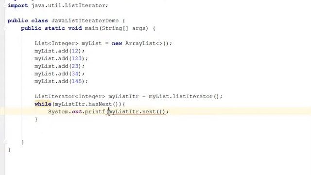 Collection - Java List Iterator смотреть онлайн