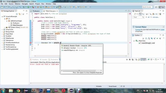 JAVA Using ArrayList with objects смотреть онлайн