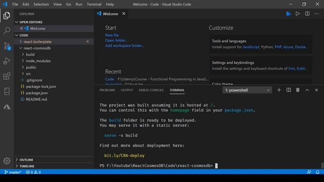 Developing Web App using React Cosmos DB - Create Project and Install Dependencies смотреть онлайн