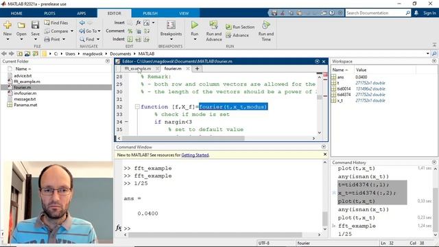 How to do a fast Fourier transform (fft) in MATLAB to calculate the spectrum of data from a mat fil смотреть онлайн