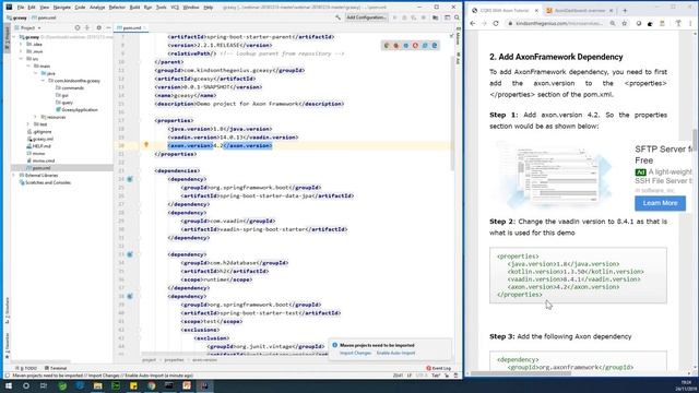 CQRS With Axon Tutorial – Part 2 – Modify the pom xml (Add Axon Dependency) смотреть онлайн