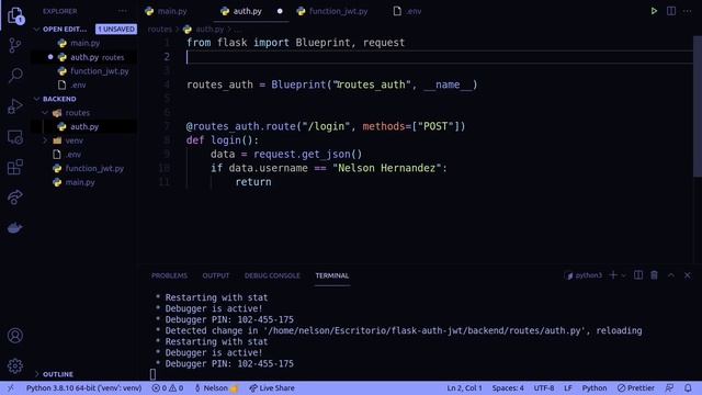 JSON Web Token, REST API con Flask смотреть онлайн