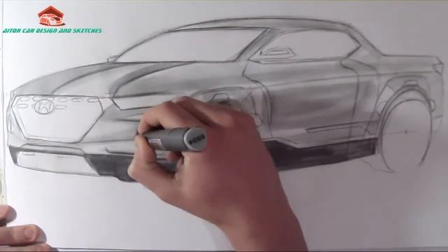 Car Design Sketch - Hyundai Santa Cruz Crossover Truck concept смотреть онлайн