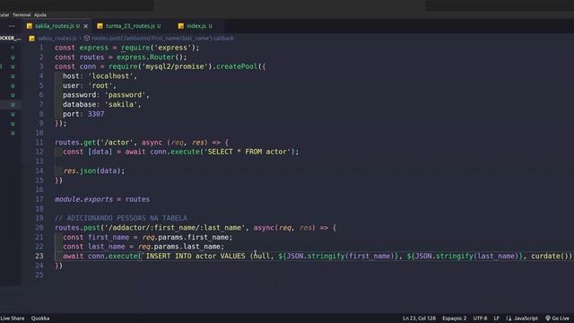 Projeto de servidor com Docker, MySQL e Node com rotas. смотреть онлайн