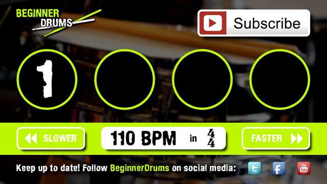 110BPM (4/4) Visual Metronome / Click Track - Beginner Drums смотреть онлайн