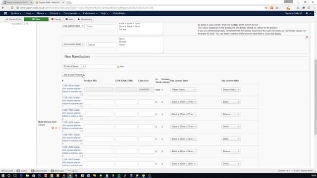 Multi Variants Virtuemart 3 - Colours and Sizes смотреть онлайн