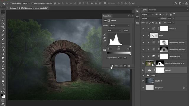Photoshop Fantasy Background Manipulation Tutorial смотреть онлайн