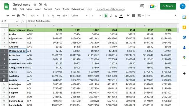 How to select multiple rows in Google Sheets смотреть онлайн