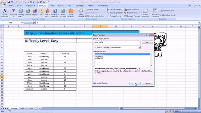 MS Excel : Averageifs Formula in Excel смотреть онлайн