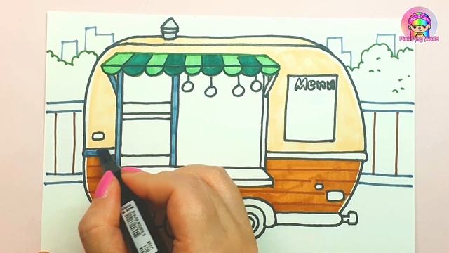 How to draw Cafe Van in Toca Life World DIY Mobile Coffee shop/Local Shop/Quiet Book/Paper Crafts смотреть онлайн