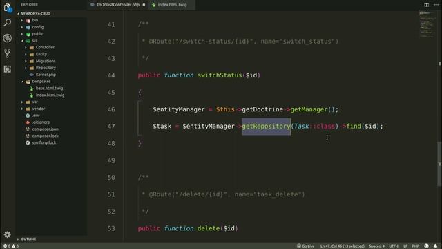 Switch status of a task - Symfony 4 CRUD tutorial смотреть онлайн