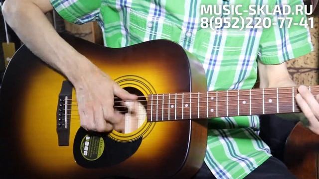 Обзор акустической гитары дредноут Cort AD810 SSB смотреть онлайн