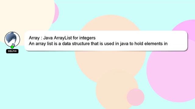 Array : Java ArrayList for integers смотреть онлайн