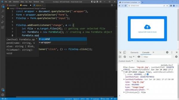 QR Code Scanner or Reader in HTML CSS & JavaScript | QR Code Reader in JavaScript