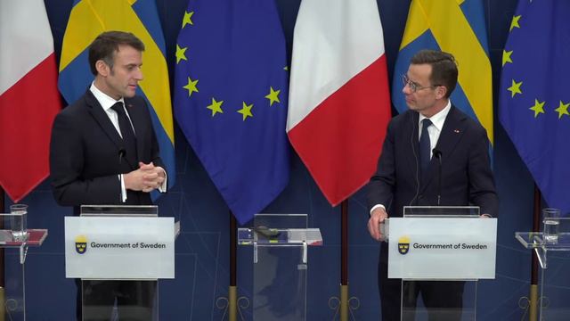 Press conference with Prime Minister Ulf Kristersson and President Emmanuel Macron смотреть онлайн