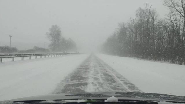 13.02.2121 трасса Москва-Минск, снегопад. смотреть онлайн