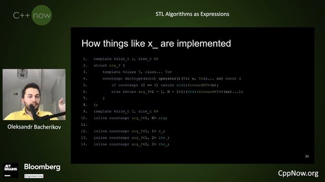 STL Algorithms as Expressions - Oleksandr Bacherikov - [CppNow 2021] смотреть онлайн