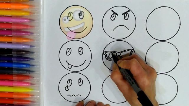 How to Draw a Color Emoticons Easy | Emoji Faces Drawing With Me смотреть онлайн
