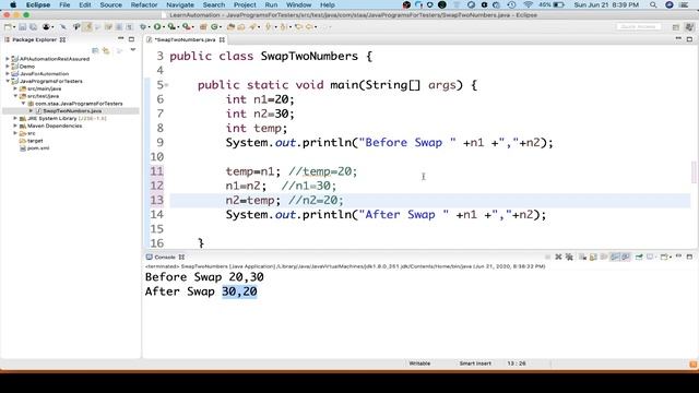 01 - Java Program to Swap Two Numbers With and Without Using Third Variable смотреть онлайн