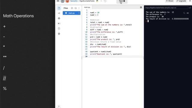 Python: Math Operators смотреть онлайн