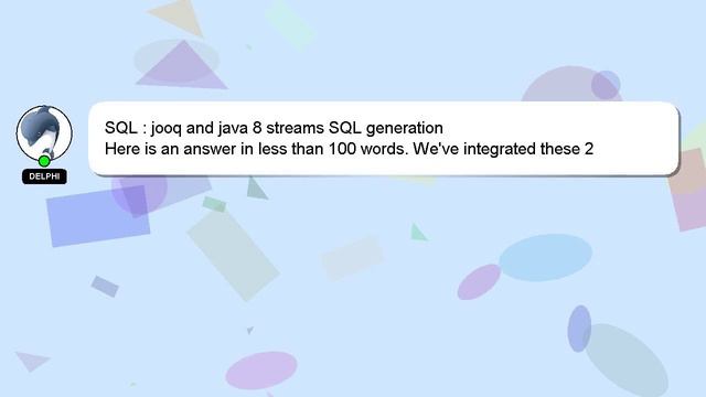 SQL : jooq and java 8 streams SQL generation смотреть онлайн