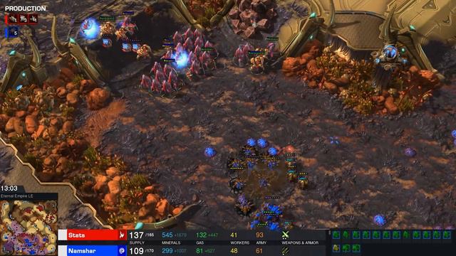 StarCraft 2: LURKERS VS MOTHERSHIP - BASE RACE! (Stats vs Namshar) смотреть онлайн
