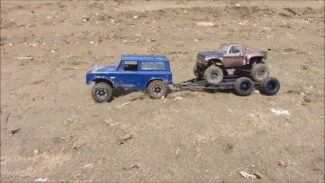 RC MC- 1973 Ford Bronco pulling a 1966 Ford F100 on a trailer! "The Juice" смотреть онлайн