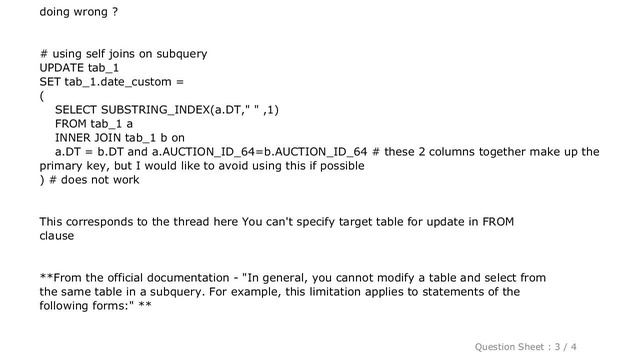 MySQL : update a column with derived value from another column in mysql смотреть онлайн