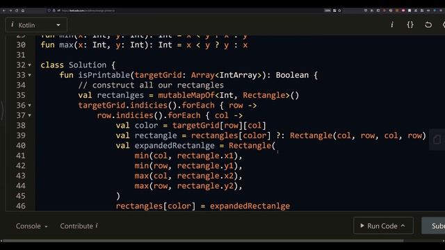 How to solve a complex problem - solving the strange printer II (leetcode) смотреть онлайн