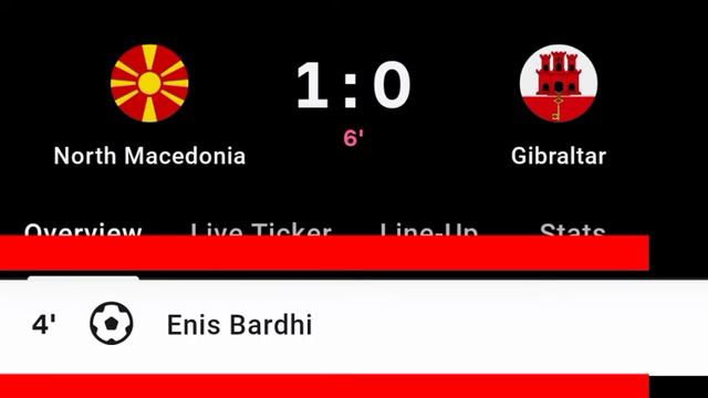 Enis Bardhi Free-kick Goal Vs Gibraltar | North Macedonia Vs Gibraltar | 1-0 | смотреть онлайн