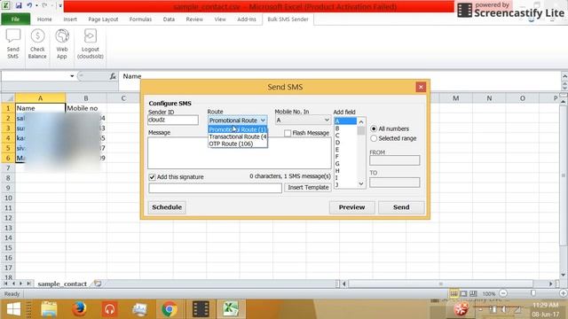 Sending Bulk SMS Using Excel Plugin смотреть онлайн