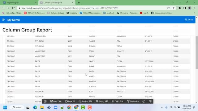 Column Group Report with JavaScript in Oracle Apex смотреть онлайн