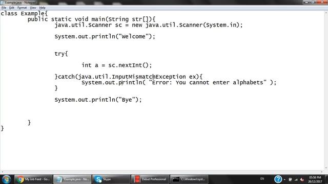 26 Dec 2017 - Exception Handling in Java смотреть онлайн