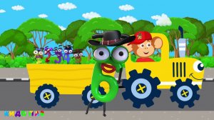 Синий трактор, желтый трактор и машинки | Учим цифры с Кидо Паз Детские Песни
