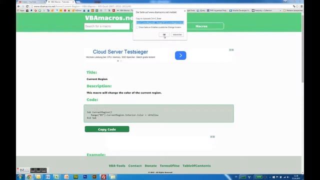 Current Region - VBA Macros - Tutorial - MS Excel 2007, 2010, 2013